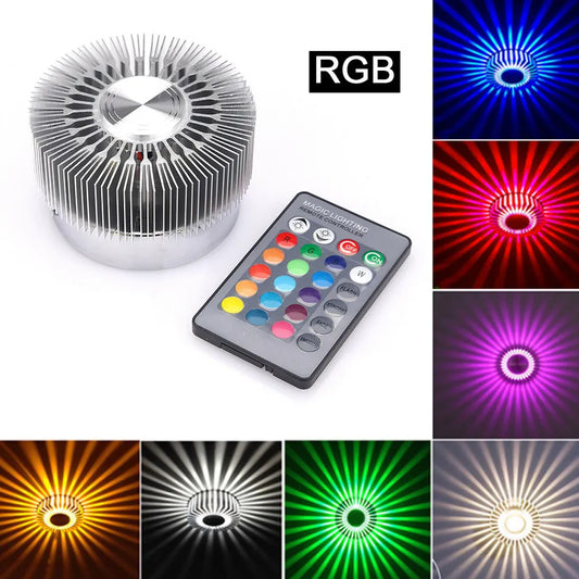 Indoor Sunflower LED Wall Light 3W Aluminum RGB Wall Sconce Lamp With